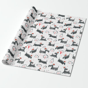 Scottie Holiday Scottish Terrier Dog Kerstmis Cadeaupapier