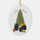 Scottie-hond en Kitty-versiering Keramisch Ornament (Rechts)