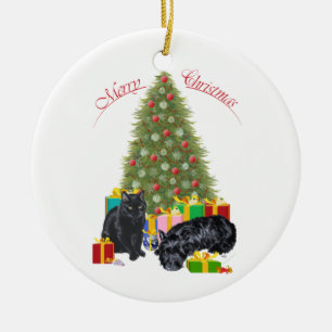 Scottie-hond en Kitty-versiering Keramisch Ornament