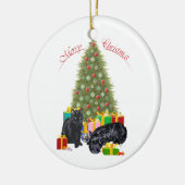 Scottie-hond en Kitty-versiering Keramisch Ornament (Links)