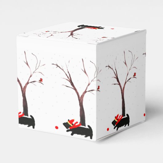 Scottie Hond en Robin Seizoensgebonden Bedankdoosjes (Voorkant Zijde)