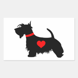 Scottie hond hart rechthoekige sticker