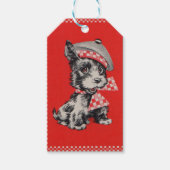 Scottie hond in rood cadeaulabel (Voorkant)