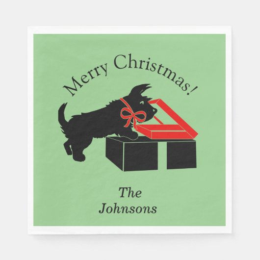 Scottie Hond Kerst Papier Feest Drinkservetten Servet (Voorkant)
