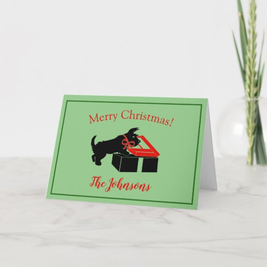 Scottie Hond Kerstkaarten Terrier Kaart (Voorkant)