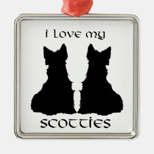 Scottie Hond Liever Silhouetten Ornament