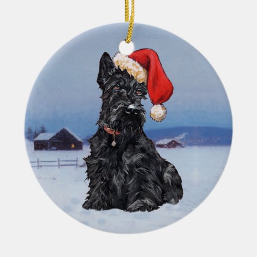 Scottie-hond-ornament Keramisch Ornament (Voorkant)