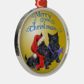 Scottie-hond-ornament Metalen Ornament (Rechts)