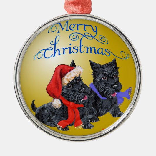 Scottie-hond-ornament Metalen Ornament (Voorkant)