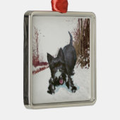 Scottie-hond-ornament Metalen Ornament (Rechts)
