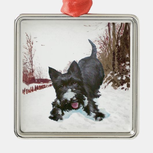 Scottie-hond-ornament Metalen Ornament (Voorkant)
