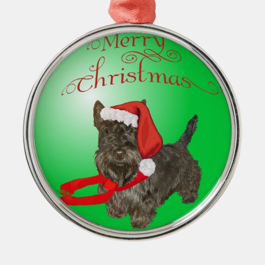 Scottie-hond-ornament Metalen Ornament (Voorkant)