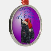Scottie-hond-ornament Metalen Ornament (Rechts)