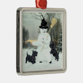 Scottie-hond-ornament Metalen Ornament (Rechts)