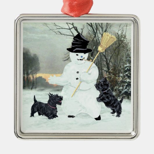 Scottie-hond-ornament Metalen Ornament (Voorkant)