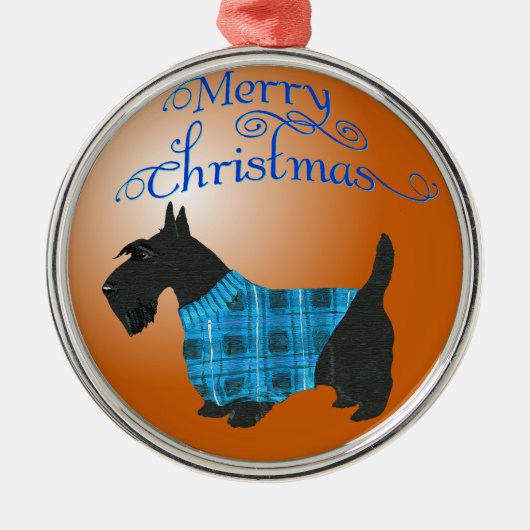 Scottie-hond-ornament Metalen Ornament (Voorkant)