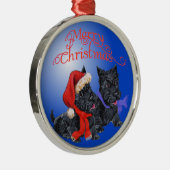 Scottie-hond-ornament Metalen Ornament (Rechts)