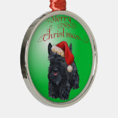 Scottie-hond-ornament Metalen Ornament (Rechts)