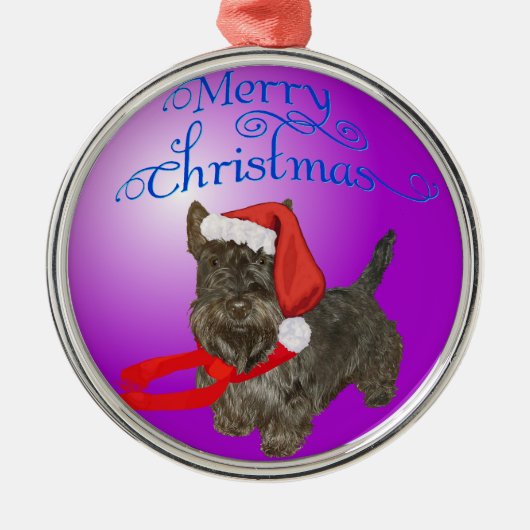 Scottie-hond-ornament Metalen Ornament (Voorkant)