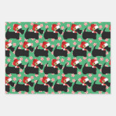 Scottie Hond Santa Hat 3 Coördinerende Kerstmis Inpakpapier Vel (Voorkant 3)