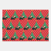 Scottie Hond Santa Hat 3 Coördinerende Kerstmis Inpakpapier Vel (Voorkant 2)