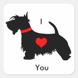 Scottie hond stickers - Ik hou van je