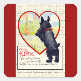 Scottie hond Valentijn Schotse Terrier Vierkante Sticker