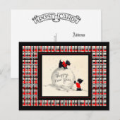 Scottie honden gelukkig nieuwjaar feestdagenkaart (Voorkant / Achterkant)