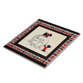 Scottie honden Gelukkig Nieuwjaar Tegeltje (Zijkant)