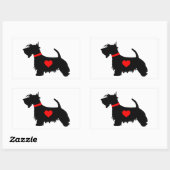 Scottie hondenhart rechthoekige sticker (Vel)