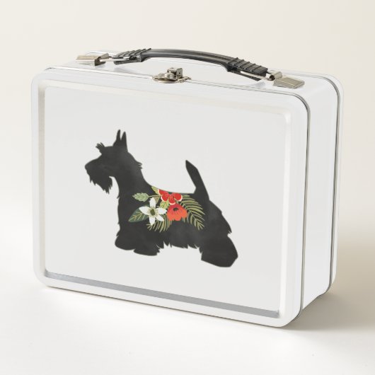 Scottie Hondenras Boho Floral Silhouette (Voorkant)