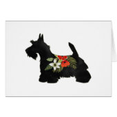 Scottie Hondenras Boho Floral Silhouette Card (Voorkant Horizontaal)