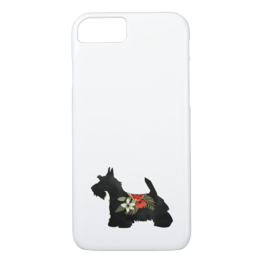 Scottie Hondenras Boho Floral Silhouette Case-Mate iPhone Case (Achterkant)