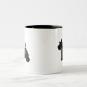 Scottie Hondenras Boho Floral Silhouette Tweekleurige Koffiemok (Center)