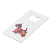 Scottie Hondenras Geo Silhouette Multi Creditkaart Flessenopener (Voorkant Gekanteld)
