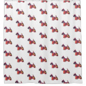 Scottie Hondenras Geo Silhouette Multi Douchegordijn (Voorkant)