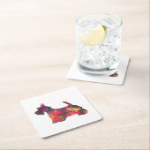 Scottie Hondenras Geo Silhouette Multi Kartonnen Onderzetters (Insitu)