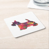 Scottie Hondenras Geo Silhouette Multi Kartonnen Onderzetters (Schuin)