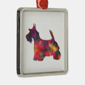 Scottie Hondenras Geo Silhouette Multi Metalen Ornament (Rechts)