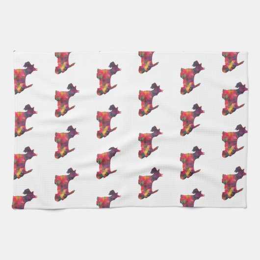 Scottie Hondenras Geo Silhouette Multi Theedoek (Horizontaal)