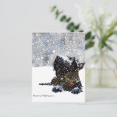 Scottie in de sneeuw briefkaart (Staand voorkant)