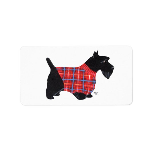 Scottie in een trui Stickers! Etiket (Voorkant)