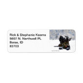 Scottie in Snow Etiket (Voorkant)