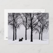 Scottie in Snowy Bossen Briefkaart (Voorkant / Achterkant)