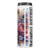 Scottie in zonovergoten bloemen thermosbeker (Achterkant)