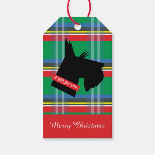 Scottie Kerst Gift Tags Cadeaulabel (Voorkant)
