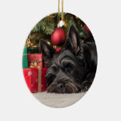 Scottie Kerstmis Keramisch Ornament (Rechts)