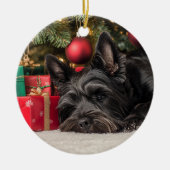 Scottie Kerstmis Keramisch Ornament (Voorkant)