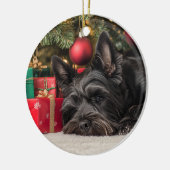 Scottie Kerstmis Keramisch Ornament (Links)
