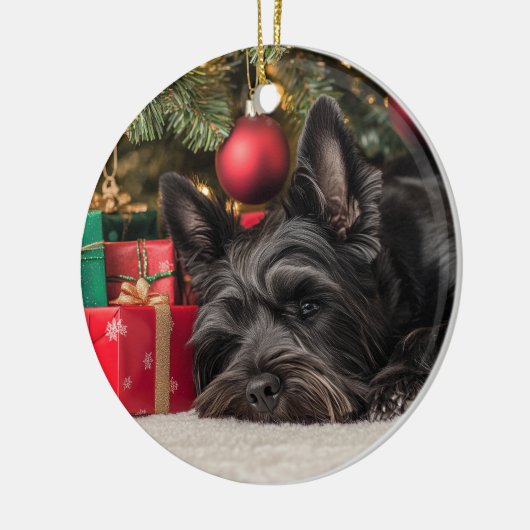 Scottie Kerstmis Keramisch Ornament (Links)